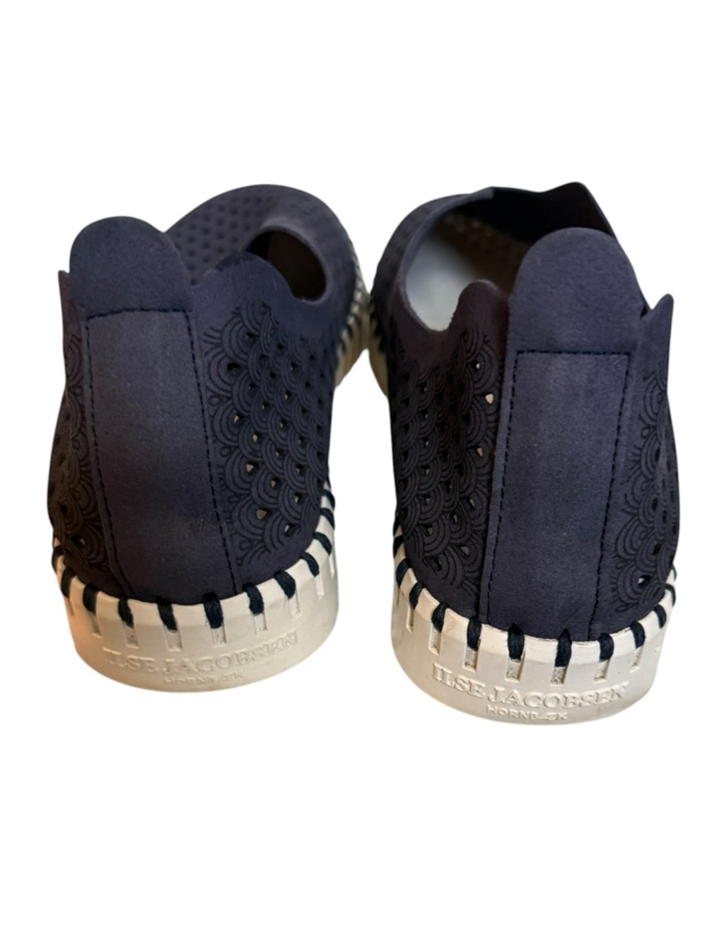 Ilse Jacobsen Tulip Shoes Size EU 40 US 9 Slip On Perforated Navy Comfort - Picture 2 of 6